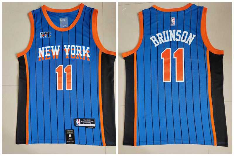 Knicks 11 Jalen Brunson Blue Nike 2023-24 City Edition Swingman Jersey,We sell and wholesale Knicks 11 Jalen Brunson Blue Nike 2023-24 City Edition Swingman Jersey on line form chian!